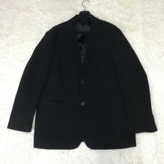 ザラ 無地 ジャケット ノッチド 52 ゆったり 黒 ポリエステル オフィス 