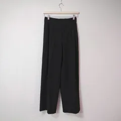 GU　ジーユー　タックワイドパンツ　スラックス　無地　ブラック　黒