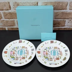 ​【新品未使用・箱付】TIFFANY & Co. ティファニー 5thアベニュー ペアプレート（2枚セット） デザート皿 食器のサムネイル