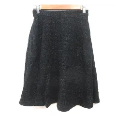 マーリエパーエフデ Maglie par ef-de フレアスカート ひざ丈 ラメ 7 黒 ブラック 銀色 シルバーカラー /MSのサムネイル
