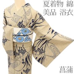 Y3111◇美品 洗える夏着物 撫松庵謹製 薄物 月下美人 蛍 浴衣 - メルカリ