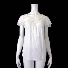ポールカ PAULE KA カットソー シャツ トップス 半袖 フリル袖 M 38 白 ホワイトのサムネイル
