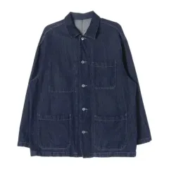無地 (MEN - XL) コットン カポック ヴィンテージ ムード デニム ウォーク ジャケットのサムネイル