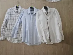 メンズ シャツ 3種 セット (チェック スカイブルー 白)のサムネイル