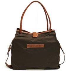 極美品 高級 Felisi トートバッグ カーキ ナイロン×レザー 11-52