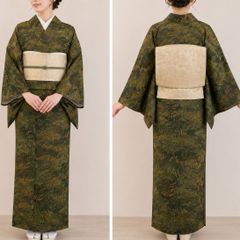 お買得】夏着物と名古屋帯セット 小紋 普段着 夏コーデ 単衣 着丈160