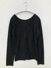 CLASSICAL ELF クラシカルエルフ Tシャツ/カットソー M ブラック 無地 ミドル丈 長袖 Uネック レディース
