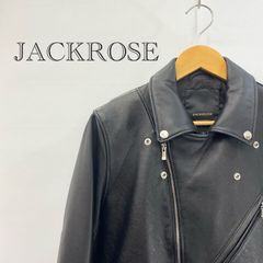 Jackrose レザーライダースジャケット シングル 腕Wベルト リブ 羊革 