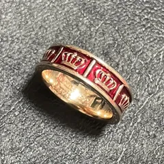 Justin Davis OBSESSIONリング クラウンデザイン レッド 赤のサムネイル