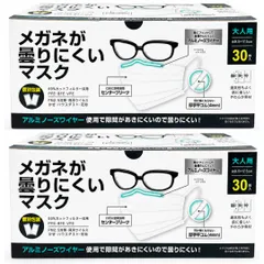 【2個セット】ビトウコーポレーション 使い捨てマスク メガネが曇りにくいマスク 30枚入り 個別包装 大人用 ホワイト のサムネイル