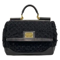 DOLCE&GABBANA(ドルチェアンドガッバーナ) ハンドバッグ シシリー 黒 ウール、レザーのサムネイル