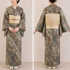 お買得】夏着物と名古屋帯セット 小紋 普段着 夏コーデ 単衣 着丈160