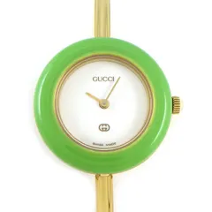 グッチ GUCCI 腕時計 チェンジベゼル 1100-L マルチカラーベゼル 全12色 ホワイト文字盤 GP クオーツアナログ 【中古】のサムネイル