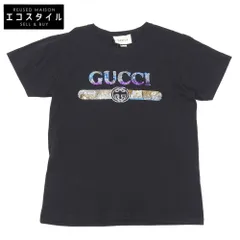 GUCCI　グッチ　ロゴ 半袖Tシャツ トップス メンズ ブラック S 492347　Sのサムネイル