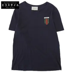 GUCCI　グッチ　コットン エンブレム Tシャツ トップス メンズ ネイビー S 415708　Sのサムネイル