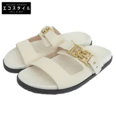 BALLY　バリー　新品同様 EMMA FLAT レザー BB金具 ダブルストラップ サンダル レディース アイボリー 37　37のサムネイル