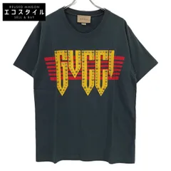 GUCCI　グッチ　616036 ブラック ロゴ スタッズ Tシャツ　XSのサムネイル