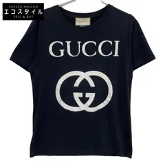 GUCCI　グッチ　493117 ブラック コットン ロゴ Tシャツ　XSのサムネイル