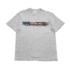 AAA｜グレー｜灰色｜グラフィックTシャツ｜プリントTシャツ｜メンズ｜Lサイズ相当｜半袖｜綿混｜ポリエステル混｜古着｜カジュアル｜目立つ汚れなしのサムネイル