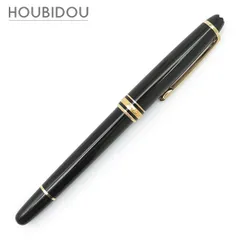 モンブラン Montblanc ボールペン マイスターシュテュック クラシック ローラーボール メタル プレシャスレジン ブラック×ゴールド ゴールド金具 黒インク インク切れ 【中古】