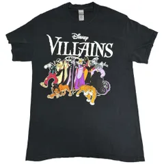 Disney VILLAINS ディズニー ヴィランズ 半袖Ｔシャツ アニメ キャラクター ブラック(メンズ M)中古 古着 Y2692