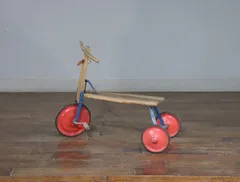 ハンガリー製 アンティーク 子供用三輪車 スクーター 木製×アイアン ディスプレイ用 東欧ビンテージのサムネイル