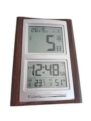 ✩極美品✩大画面で見やすい！デジタル日めくり電波時計 アデッソ NA-101 六曜/温湿度計付のサムネイル
