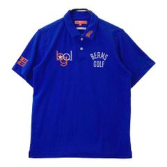 美品 BEAMS GOLF ポロシャツ 半袖 刺繍ロゴ ブルー サイズS - メルカリ