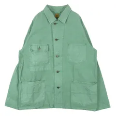HUMAN MADE ヒューマンメイド GARMENT DYED COVERALL JACKET 刺繍 ガーメントダイ カバーオール ジャケット ライトグリーン系 XXL【中古】のサムネイル