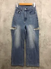 donoban ドノバン ハイウエスト カッティング デニムパンツ sizeS/ライトブルー ■■ レディースのサムネイル