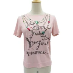 ユキトリイ YUKI TORII Tシャツ カットソー 38 M 半袖 ピンク ラウンドネック プリント /SY20 ■ECC004のサムネイル