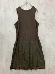 MAX&Co. マックスアンドコー ミニ プリーツ ひざ丈 ノースリーブ ワンピース size40/ダークブラウン ■◆ レディースのサムネイル