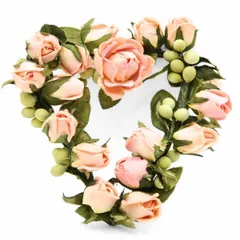 【極美品】ピンクハウス★ロマンティック♪ ミニ薔薇のハートリース ローズモチーフ コサージュ ピンク系 ＊ko068のサムネイル