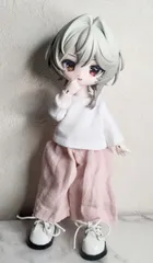 ボニーバニー6・SugaryGirlsなどブラインドドール汎用 ワイドパンツ(ピンク) 海熊堂のサムネイル