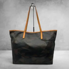 BEAMS ビームス Tote Bag PVC Leather Leather Trim Camouflage Camo Military Archive Y2K Vintage トートバッグ カモフラ 迷彩 アーカイブ Y2K 大容量 A4収納 2985のサムネイル