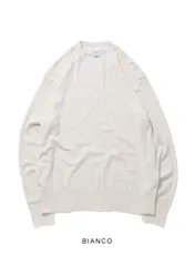 BIANCO 5(L-XL相当) gicipi（ジチピ）GIAGUARO（ジャグァーロ）ニットソー カットソー 長袖 メンズ コットンニット クルーネックのサムネイル