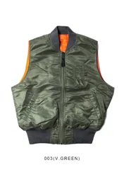 ALPHA INDUSTRIES アルファ インダストリーズ MA-1ベスト MA-1 ベスト/003(V.GREEN)/S TA0692のサムネイル