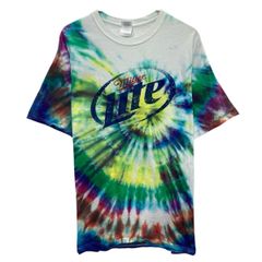 GILDAN 半袖 プリントTシャツ XL ホワイト マルチカラー ギルダン プルオーバー タイダイ Miller Lite Beer カットソー 夏物 a806-5465のサムネイル
