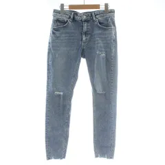 エドウィン EDWIN デニムパンツ ジーンズ スキニー スリム M 青 ブルー ダメージ加工 カットオフ ジップフライ EL01 /XZ ■GY58のサムネイル