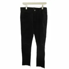 アイテムズ アーバンリサーチ ITEMS URBANRESEARCH デニムパンツ ジーンズ スキニー ダメージ加工 カットオフ 40 黒 ブラック /XZ ■ECB001