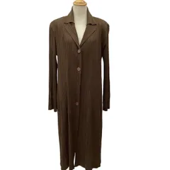 ISSEY MIYAKE イッセイミヤケ PLEATS PLEASE ロングコート ジャケット SIZE 4 PP33-JA444 ブラウンのサムネイル