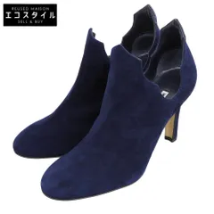 MANOLO BLAHNIK　マノロブラニク　美品 DEMBEBA スエード ヒール ショートブーツ シューズ レディース ネイビー 36　36のサムネイル