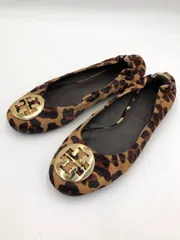 Tory Burch トリーバーチ ロゴプレート フラットシューズ バレエ シューズ size7.5/レオパード ■■ レディースのサムネイル