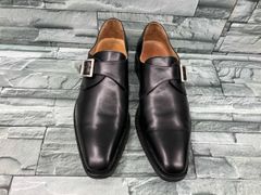 42nd ブラック ダブルモンクストラップシューズ - メルカリ