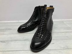 GIVENCHY黒 編み込みデザイン 厚底ブーツ 42 - メルカリ