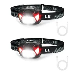 【特価セール】ヘッドランプ 2個セット 赤色サブライト搭載 LED 夜釣り 最適 登山 高輝度 キャンプ 散歩 ledヘッドライト 作業 釣り USB-C アウトドア 災害 停電用 充電式 小型 軽量 ヘッドライト ヘッド ライトのサムネイル