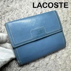 LACOSTE ラコステ 二つ折り財布 レザー ブルー がま口のサムネイル