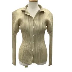 ISSEY MIYAKE イッセイミヤケ PLEATS PLEASE シャツ SIZE 3 PP05-JJ001 ベージュのサムネイル