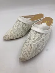 未使用品■grandfleur グランドフルール ポインテッドトゥ チュールレース素材 ミュール サンダル sizeL/アイボリー ■◆ レディースのサムネイル
