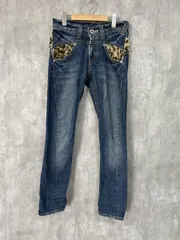 DOUBLE NAME ダブルネーム レオパード柄 デニムパンツ size1/青 ■■ レディースのサムネイル